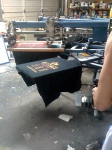Back after Printing Silk Screening gives back of shirt festiveness!